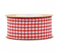 Satin Ribbon Black White Gingham Ribbon 100% Polyester Woven Edge 5m Plaid Ribbon Checked(C,25mm)