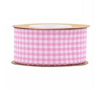 Satin Ribbon Black White Gingham Ribbon 100% Polyester Woven Edge 5m Plaid Ribbon Checked(D,25mm)