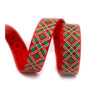 Satin Ribbon, Christmas Ribbons Printed Grosgrain Ribbon Polyester 0.6" Xmas Satin Organza(A,10yard)