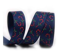 Satin Ribbon, Christmas Ribbons Printed Grosgrain Ribbon Polyester 0.6" Xmas Satin Organza(C,10yard)