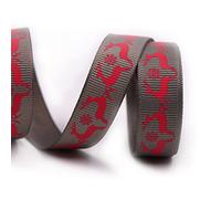 Satin Ribbon, Christmas Ribbons Printed Grosgrain Ribbon Polyester 0.6" Xmas Satin Organza(F,100yard)