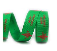 Satin Ribbon, Christmas Ribbons Printed Grosgrain Ribbon Polyester 0.6" Xmas Satin Organza(G,10yard)