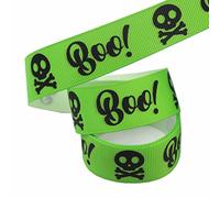 Satin Ribbon Halloween Grosgrain Ribbons 0.9Inch X 50Yards Happy Halloween Candy(A,50yard)