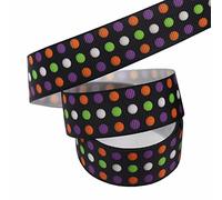 Satin Ribbon Halloween Grosgrain Ribbons 0.9Inch X 50Yards Happy Halloween Candy(B,50yard)