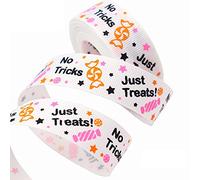 Satin Ribbon Halloween Wired Edge Ribbons 100 Yards 3/8-7/8″ Halloween Theme Wrapping(B,10yard)