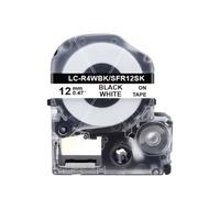 Satin Ribbon Labels for Printer Compatible with SFR12SK LK-4WBK Black and White Labeling Tape Works with LabelWorks LW-300