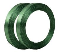 Satin Ribbon, Luoqun88 10mm Gift Wrap Ribbon, 22M Ribbons for Gift Wrapping, Soft Fabric Ribbon for Crafting, Wedding & Birthday Decoration, Hair Bow Ribbons (Drak Green-Pack of 2)