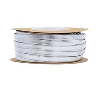 Satin Ribbon,Organza Ribbon, Gold Silver Leather Ribbon Rope for Florist Flowers Arts Crafts Wrapping(Silver,5mm)