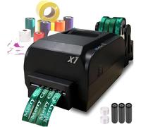 Satin Ribbon Printer Machine, Digital Thermal Ribbon Hot Foil Stamping Printing Machine, Lanyard Textile Foil Stamping Fabric Label Printer, 200DPI, 150mm/s,Supports 50+ Languages,FourRow