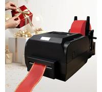 Satin Ribbon Printer with Spool Holder Supports 50+ Languages, Print Plain Text Patterns Logos on Ribbon, Single Row Foil Stamping Machine