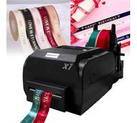 Satin Ribbon Printing Machine, 1/2/4 Row Digital Ribbon Printer, Label Printer Foil Stamping Printing Machine for Gift Wrapping, Speed 150mm/s, Supports 50+ Languages for Birthday Party,25-108mm