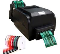 Satin Ribbon Printing Machine, 4 Row Digital Ribbon Printer with Ribbon Holder,Stamping Printing Machine for Gift Wrapping, 12-20mm Width, 150MM/S, Printing Resolution: 200 DPI