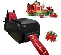 Satin Ribbon Printing Machine Digital Ribbon Printer, Label Printer Foil Stamping Printing Machine for Gi-ft Wrapping, Supports 50+ Languages for Christmas Party SingleRow