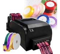 Satin Ribbon Printing Machine, Digital Ribbon Printer with Holder, 150mm/S Speed, Supports 50+ Languages, Ideal for Custom Stamping and Printing Projects