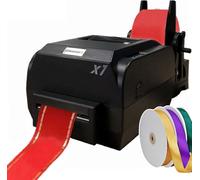 Satin Ribbon Printing Machine, Digital Ribbon Printer with Ribbon Holder,200dpi 150 Mm/S Stamping Printing Machine,Supports 50+ Languages,Single-row