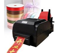 Satin Ribbon Printing Machine, Label Printer Foil Stamping Printing Machine for Wrapping, Supports 50+ Languages for Christmas Party(SingleRow)
