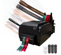 Satin Ribbon Printing Machine with Holder,200 Dpi Digital Ribbon Printer Thermal Label Printer Foil Stamping Printing Machine, 150mm/s,Supports 50+ Languages, DIY Decorative Ribbon DoubleRow