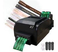 Satin Ribbon Printing Machine with Holder,200 Dpi Digital Ribbon Printer Thermal Label Printer Foil Stamping Printing Machine, 150mm/s,Supports 50+ Languages, DIY Decorative Ribbon,FourRow