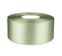 Satin Ribbon (Sage Green) 50mm (2 Inch) Wide, Double Sided 22 Metrs Thick Ribbon for Gifts Wrap Sew Party, Decorations Events Dress Wedding Christmas Crafts, Bows Car, DIY, Bouquets, Easter