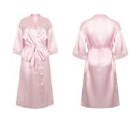 Satin Robe Dressing Gown with Pockets Womens Ladies Nightwear Smooth Silk Feel