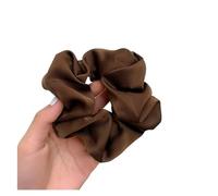 Satin scarf Woman Big Elegant Silk Elastics Hair Band Solid Color Scrunchies Hair Ties Ladies Ponytail Hold Hair Accessories(Style 2)
