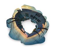 Satin Scrunchies, An Old Abandoned House Print Ponytail Scrunchies Durable Hair Bands Elastic Hair Bands with Fashionable Hair Ties for Women