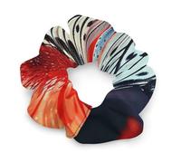 Satin Scrunchies, Colorful Flowers Butterflies Print Ponytail Scrunchies Durable Hair Bands Elastic Hair Bands with Fashionable Hair Ties for Women