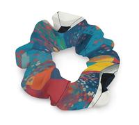 Satin Scrunchies, Colorful Football Print Ponytail Scrunchies Durable Hair Bands Elastic Hair Bands with Fashionable Hair Ties for Women