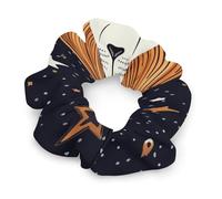 Satin Scrunchies, Lion And Stars Print Ponytail Scrunchies Durable Hair Bands Elastic Hair Bands with Fashionable Hair Ties for Women