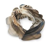 Satin Scrunchies, Majestic Tiger Resting on A Rock with Cloudy Print Ponytail Scrunchies Durable Hair Bands Elastic Hair Bands with Fashionable Hair Ties for Women