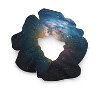 Satin Scrunchies, Man Looking Up Universe Night Print Ponytail Scrunchies Durable Hair Bands Elastic Hair Bands with Fashionable Hair Ties for Women