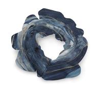 Satin Scrunchies, Marble Navy Blue Mixed Print Ponytail Scrunchies Durable Hair Bands Elastic Hair Bands with Fashionable Hair Ties for Women