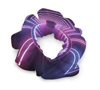 Satin Scrunchies, Neon Lights Tunnel Print Ponytail Scrunchies Durable Hair Bands Elastic Hair Bands with Fashionable Hair Ties for Women