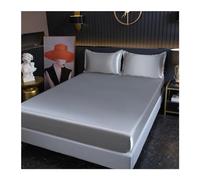 Satin Sheets Fitted Sheet Solid Color Rayon Mattress Cover Elastic Band Bed Sheet King 200x200 200x220 No Pillowcase Beddings For Use In Homes and Hotels(Ying hui se,150x200x25cm)