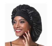 Satin silk Hair Wrap for Sleeping, Hair Bonnet, 1Pcs Night Hair Bonnet for Sleeping for Women Girls, Hair Care Head Cover Elastic Hat for Black Curly Hair Showercap