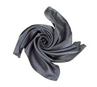 Satin Silk Large 90cm X 90cm Square Plain Nautical Head Neck Scarfs Wrap (Dark Grey)