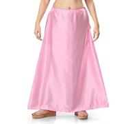 Satin Silk Saree Petticoat Solid Inskirt Underskirt Skirt Indian Sari Inner wear (UK, Alpha, One Size, Regular, Regular, Pink)