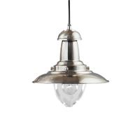 Satin Silver Finish Body Ceiling Fitting Pendant Light With Clear Glass Shade