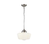 Searchlight 80711SS School House 1 Light Ceiling Pendant SatSilver
