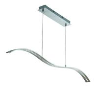 Satin Silver LED Wavy Bar Light Ceiling Fitting Home Lighting With Clear Glass