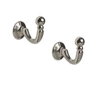 Satin Silver Tieback Hooks. per pair