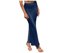Satin Skirt Women's Long Satin Skirt Midi Maxi Skirt Women's High Waist Skirts Dress Long Midi Skirt Wrap Skirt for Women Skirt Casual Skirt Plain Autumn Skirt Summer Skirt Elegant Clothing