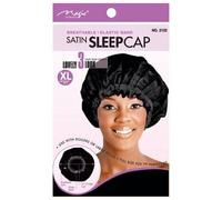 Satin Sleep Cap XL size 21 inches Black No-2122