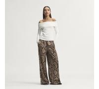SATIN SNAKE PRINT WIDE LEG TRACK Joggers