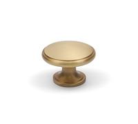 Satin Solid Brass Cabinet Knob Gold Traditional Classic Round Kitchen Cupboard Door Drawer Pull Shaker Furniture Wardrobe Handle