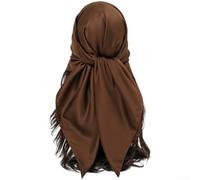 Satin Square Scarf for Women, 90x90cm Solid Color Head Wrap