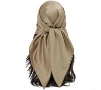 Satin Square Scarf for Women, 90x90cm Solid Color Head Wrap