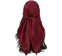 Satin Square Scarf for Women, 90x90cm Solid Color Head Wrap