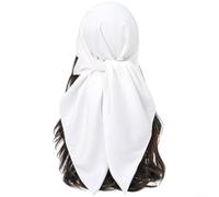 Satin Square Scarf for Women, 90x90cm Solid Color Head Wrap