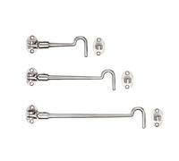 Satin Stainless Steel Heavy Duty Cabin Hook and Eye Lock for Shed, Gate or Garage Door - Choose from: 100mm (4"), 150mm (6") or 200mm (8") (200mm (8"))